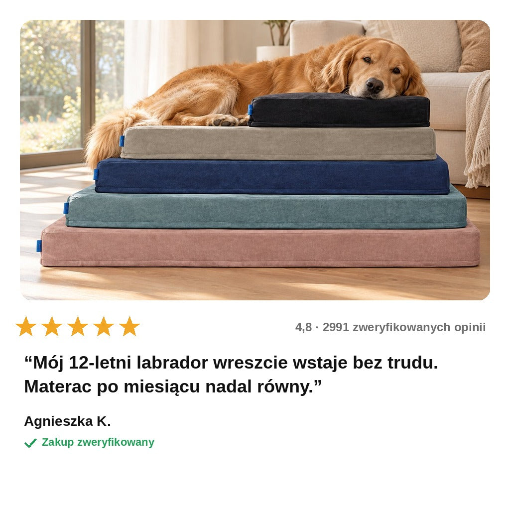 avis — Materac ortopedyczny dla psa z welurowym pokrowcem