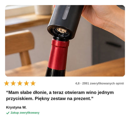 avis — Elektryczny otwieracz do wina – zestaw 5 w 1