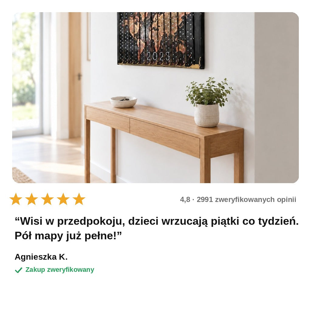 avis — Skarbonka ścienna Mapa Świata XXL – 366 monet po 5 zł