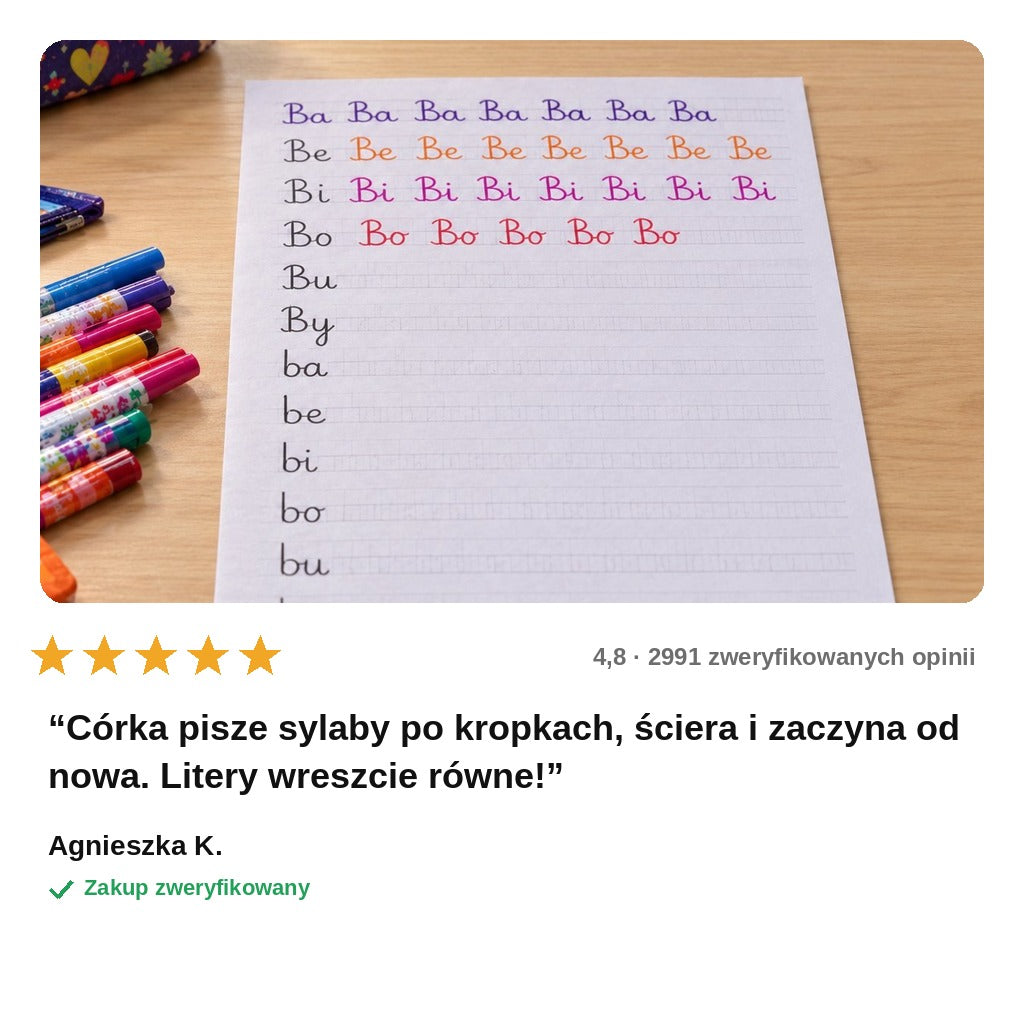 avis — Karty pracy do nauki pisania – sylaby do kaligrafii