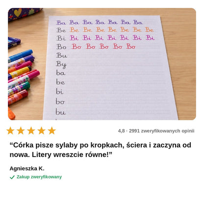 avis — Karty pracy do nauki pisania – sylaby do kaligrafii
