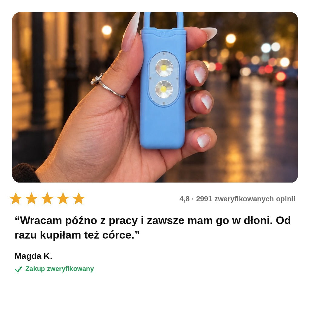avis — Osobisty alarm bezpieczeństwa – brelok 135 dB z lampką LED