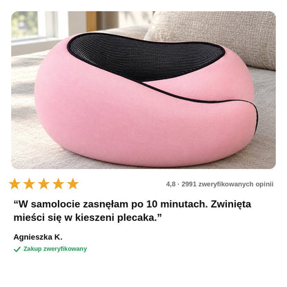 avis — Skręcana poduszka podróżna – zwijana w płaski krążek