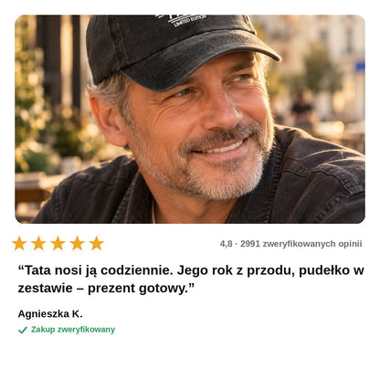 avis — Personalizowana czapka z daszkiem Classic – sprany dżins vintage z Twoim rokiem lub napisem