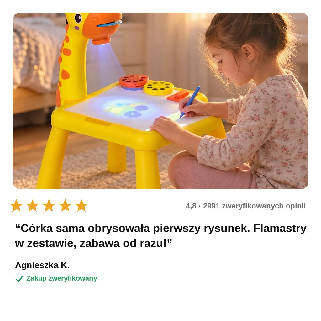 avis — Stolik do rysowania z projektorem Żyrafa – rysowanie po śladzie dla dzieci
