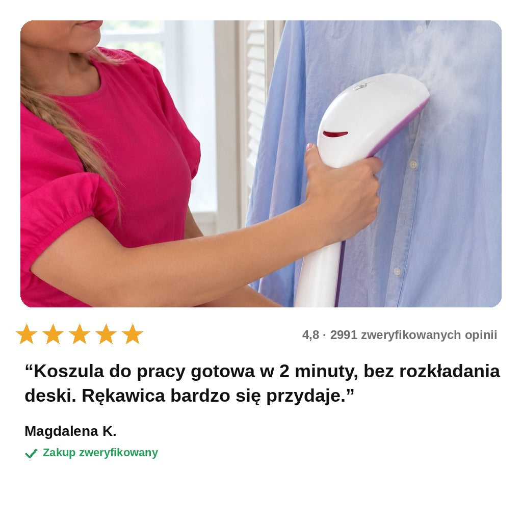 avis — Ręczna parownica do ubrań – gładkie ubrania w 20 sekund, bez deski