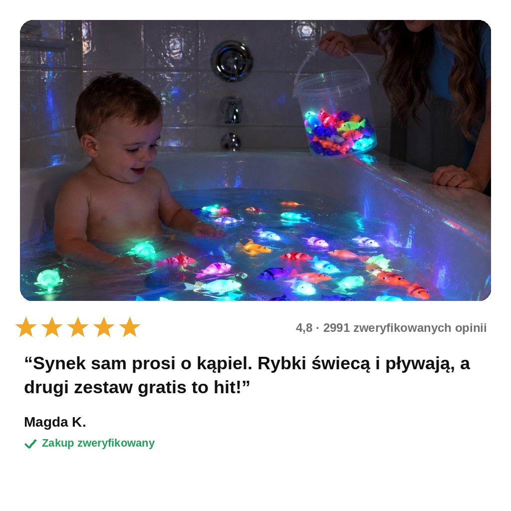 avis — Świecące pływające rybki do kąpieli – zestaw LED