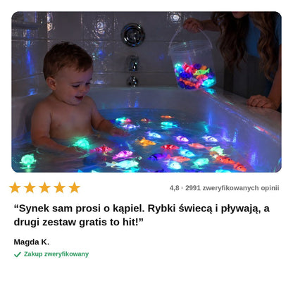 avis — Świecące pływające rybki do kąpieli – zestaw LED