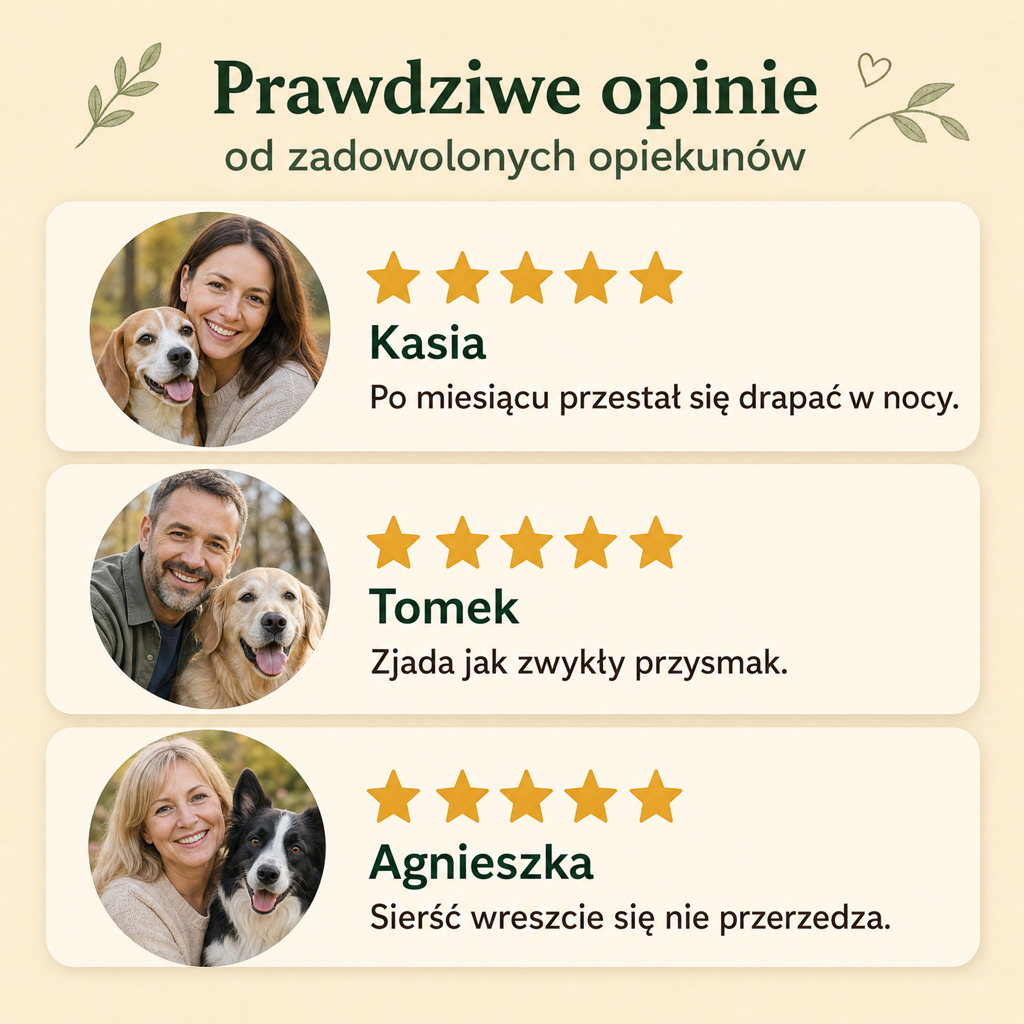 Przysmaki na Skórę i Sierść dla Psa — Probiotyki i Omega-3