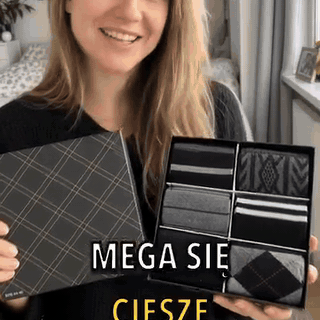 gif — Męskie Pudełko Prezentowe – 6 par skarpet w czerni i szarościach