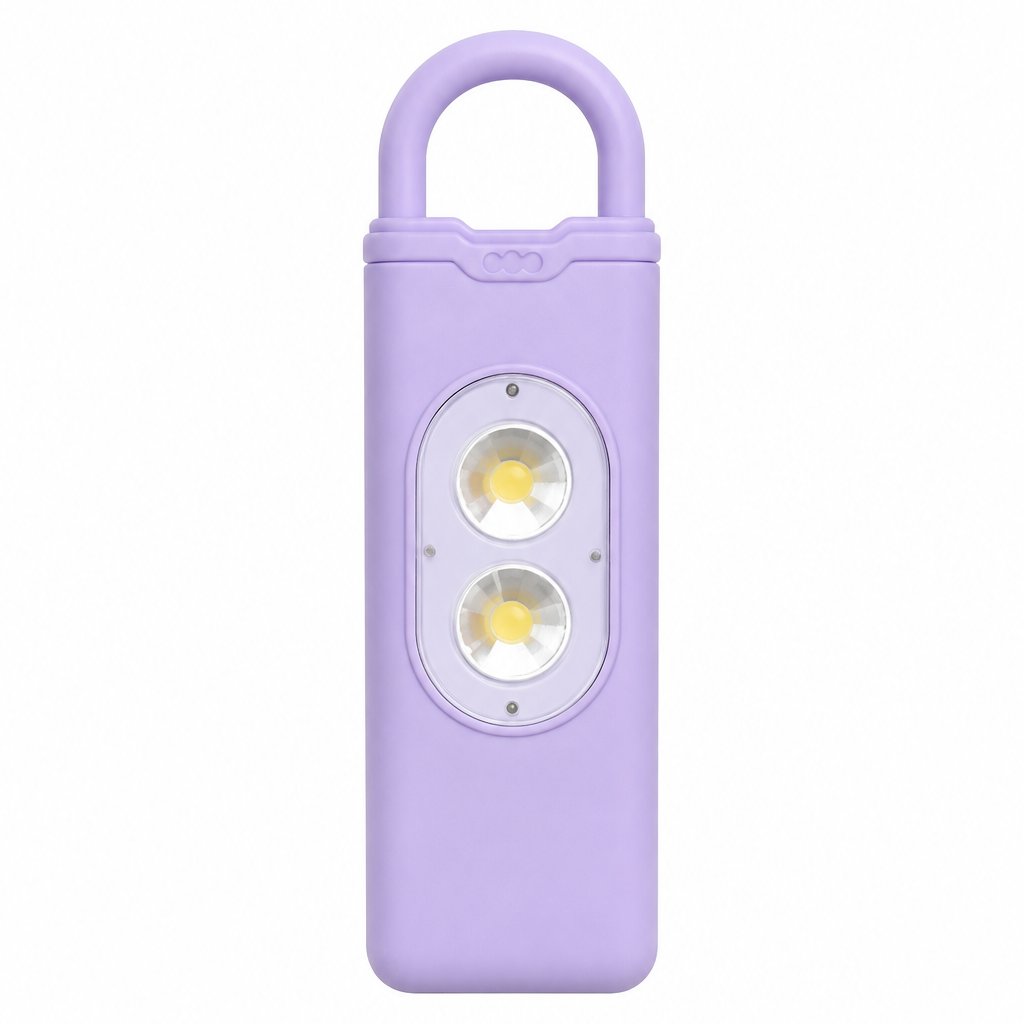 couleur Liliowy — Osobisty alarm bezpieczeństwa – brelok 135 dB z lampką LED