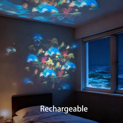couleur Ocean — FaloLux™ – Obrotowy projektor LED z efektem fal na suficie