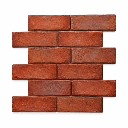 couleur Czerwona cegła — Samoprzylepne panele ścienne – cegła 3D (10 szt., 0,9 m²)